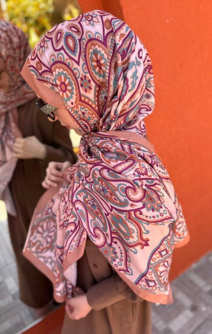 Etnik Desenli Somon Şal