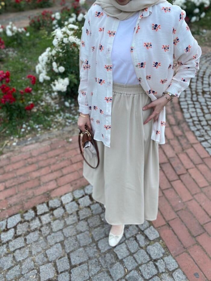 Bej Gabardin Etek - Görsel 2