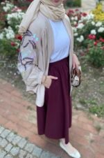 Bordo Gabardin Etek